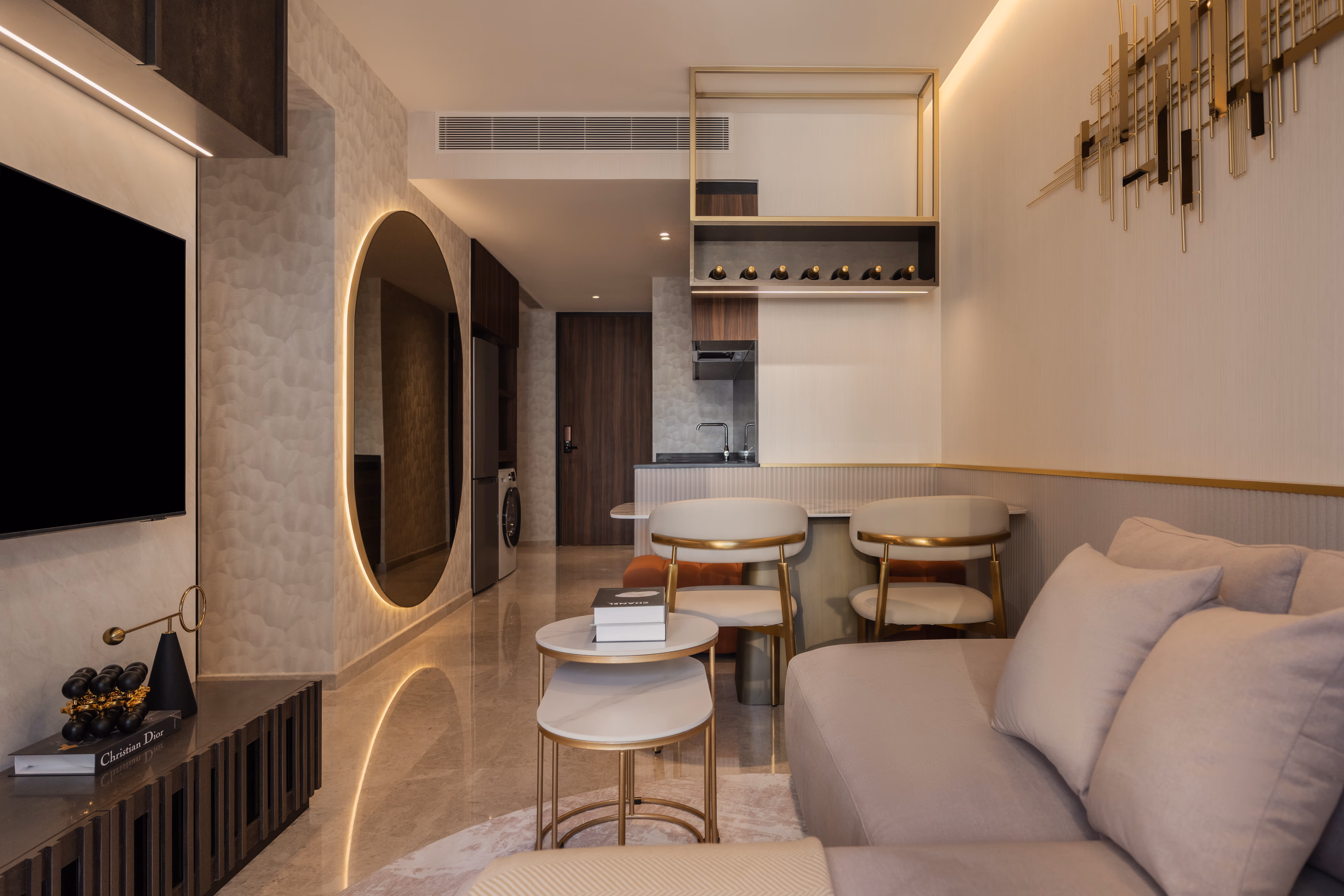 Interior of the Bukit Timah House with raw timber and unfinished concrete